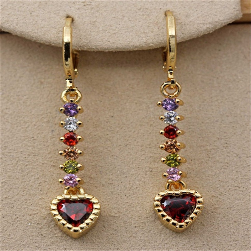 Heart Shaped Ruby Earrings