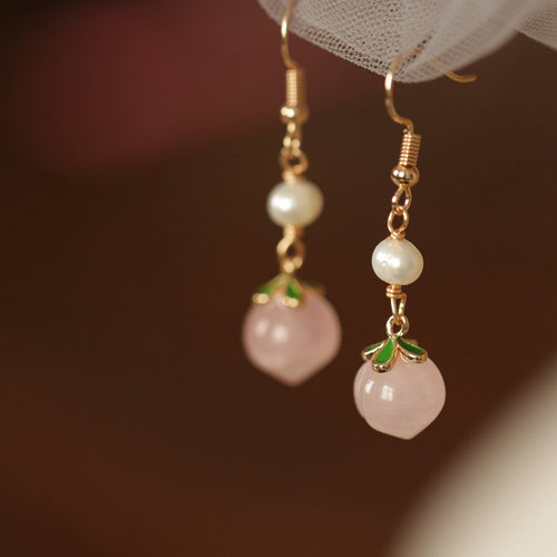 Peach Agate Earrings