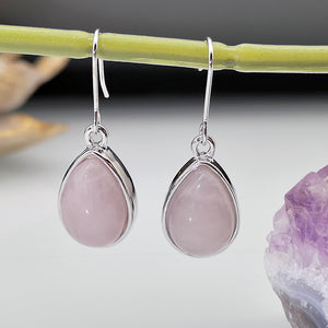 Pink Crystal Natural Stone Earrings