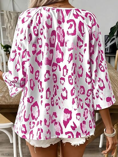 Womens Summer Trendy  Blouses Casual Textured Smocked T-Shirt