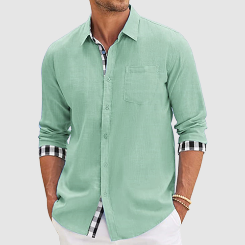 Men's shirt with long sleeves in autumn and winter style