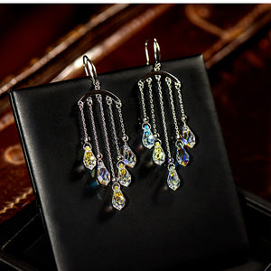 Water Droplet Tassel Earrings