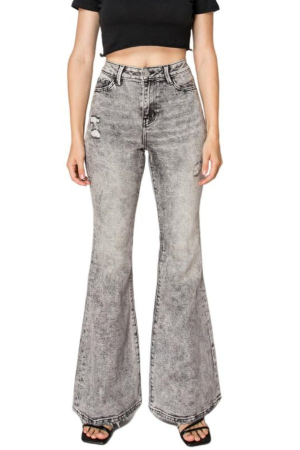 Mid Rise Wide Leg Baggy Flare Jeans