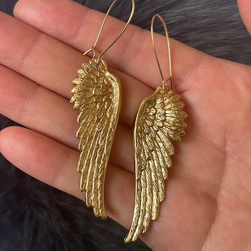 Golden Wings Pendant Earrings