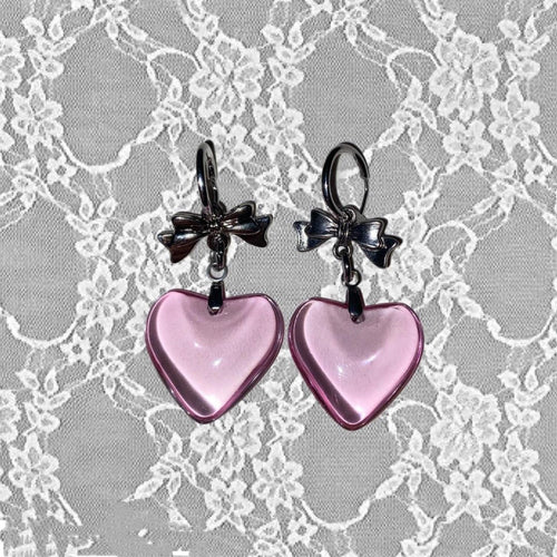 Dark Bow Love Earrings