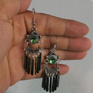 Vintage metal fringe hanging earrings