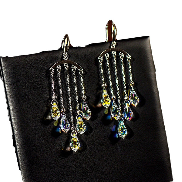 Water Droplet Tassel Earrings