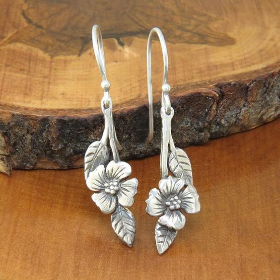 Bohemian Rose Floral Leaf Earrings