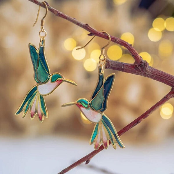 Colored Hummingbird Earrings