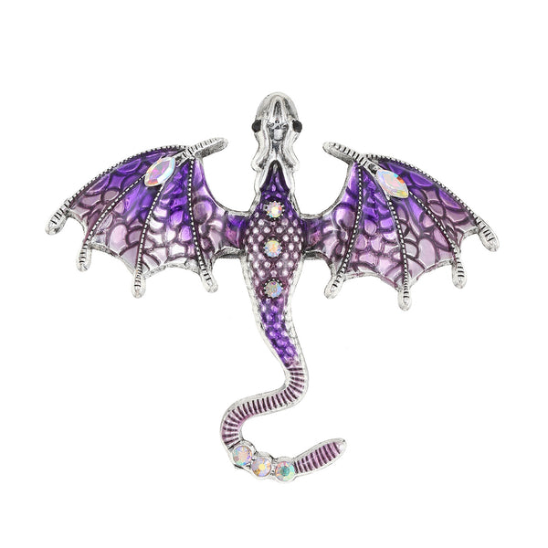 Retro Colored Glazed Dragon Mouth Brooch