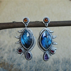 Silver sapphire earrings