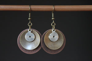 Vintage Round Copper Earrings