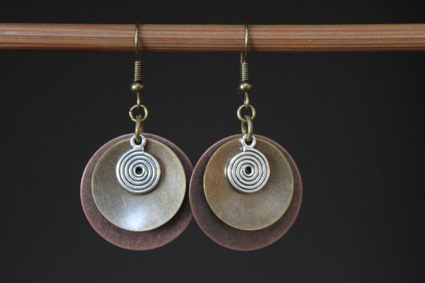 Vintage Round Copper Earrings