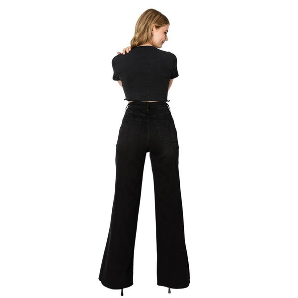 Utility Patch Pocket High Rise Wide Leg Jeans BYW8103