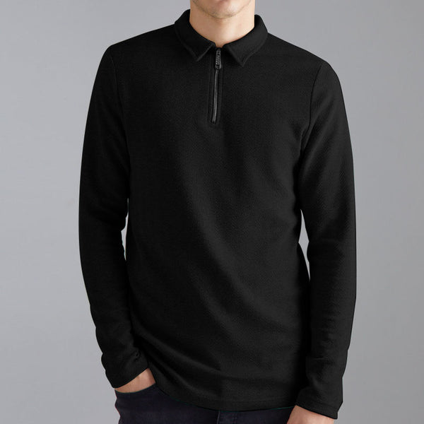 Men's Long Sleeve Soft Slim Fit Polo Sweater