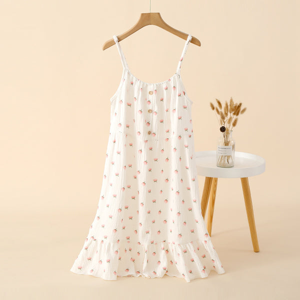 Camisole Nightgown Cotton Loose Long Skirt