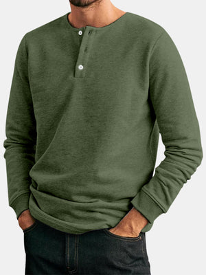 Men's Casual Button-down Long Sleeve Pullover