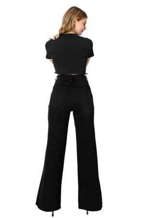 Utility Patch Pocket High Rise Wide Leg Jeans