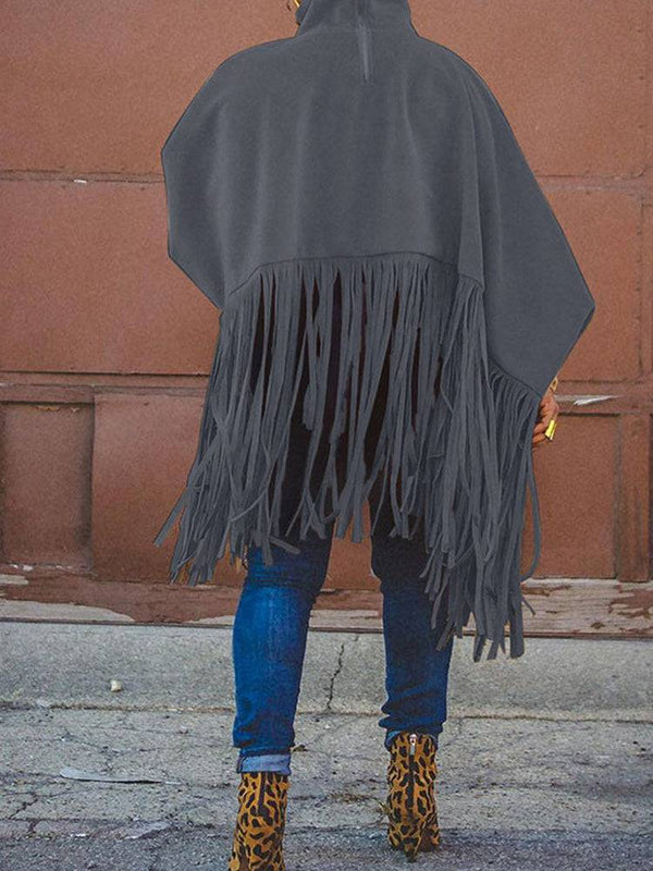 Solid Fringed Faux Suede Top