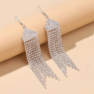 Square Hollow Tassel  Earrings