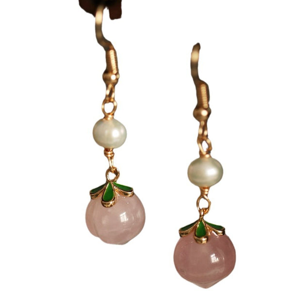 Peach Agate Earrings