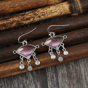 Triangle Gem Alloy Earrings