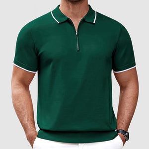 Men's Premium Knit Zipper Polo Shirt