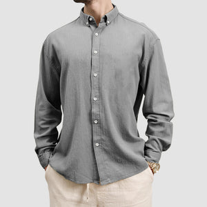 Men's Basic Casual Cotton Linen Shirt