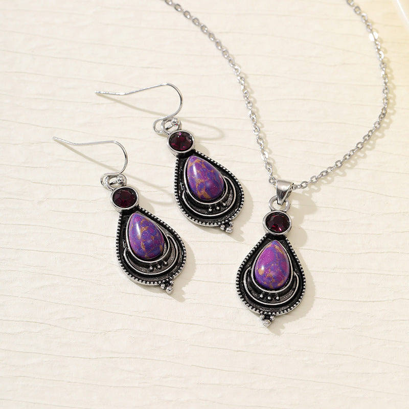 Purple Turquoise Earrings