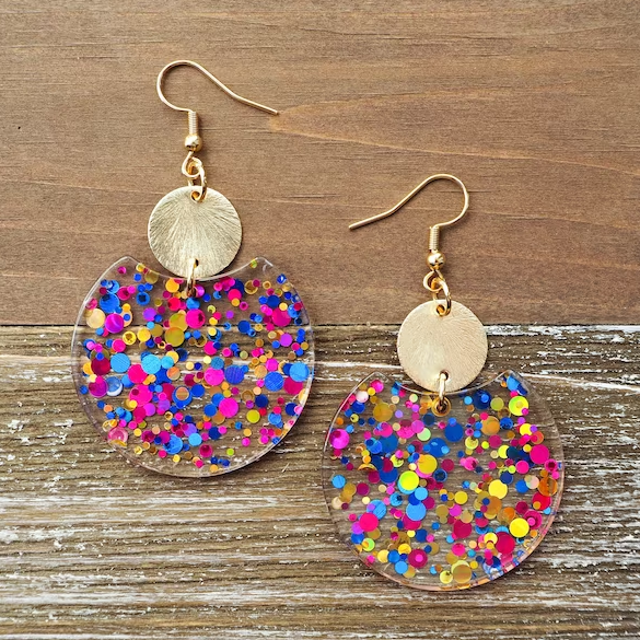 Vintage Colorful Circle Earrings