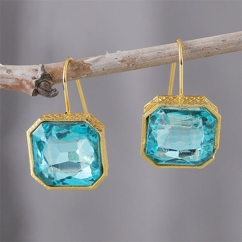 Square colored earrings