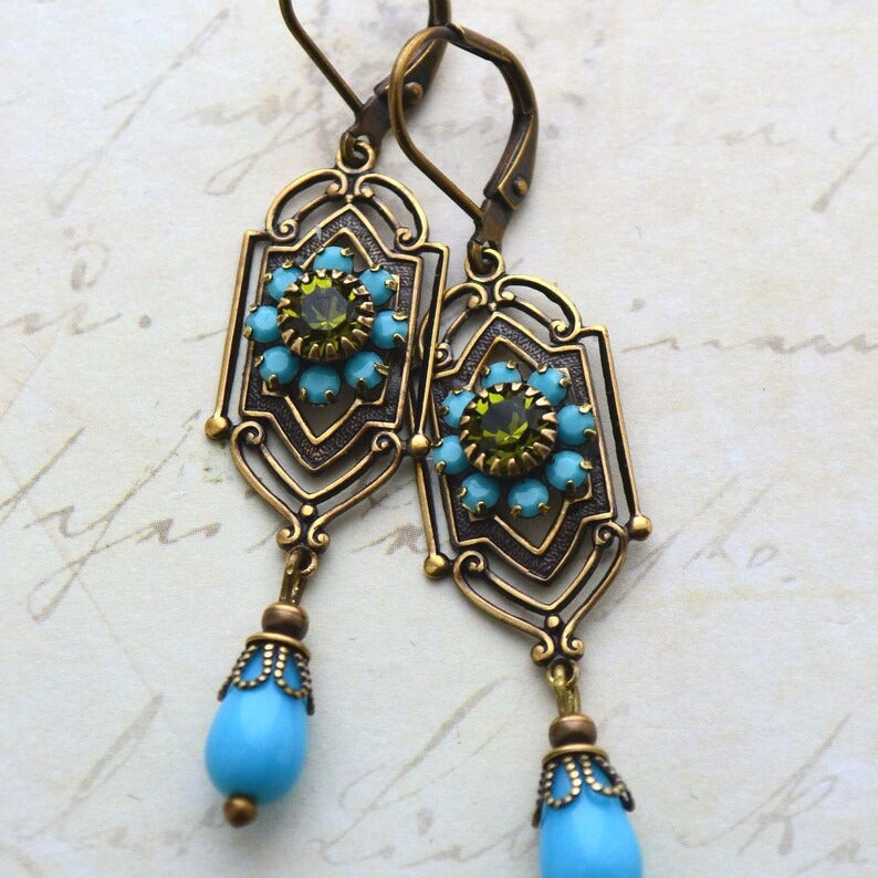 Retro Sapphire Earrings