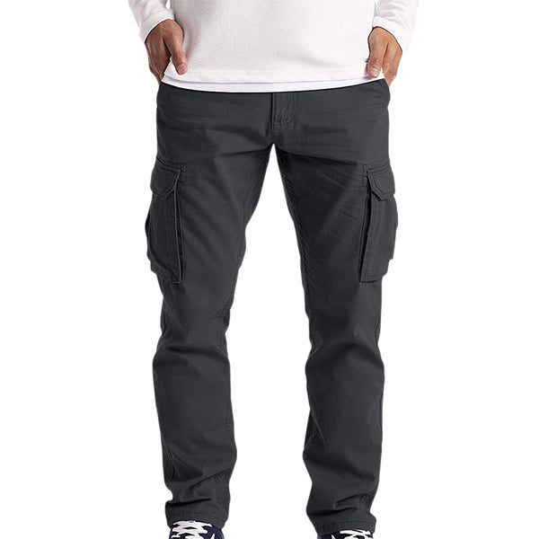 Spring and Summer Men's Casual Workwear Multi-Pocket Straight Leg Pants