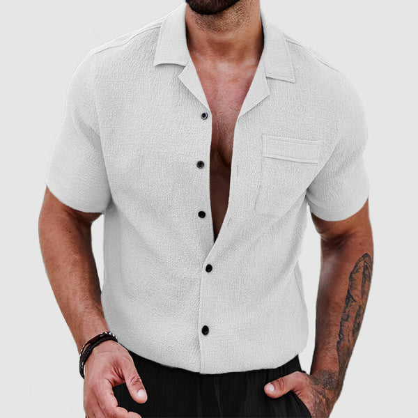 Men's Soft Skin Textured Short Sleeve Shirt