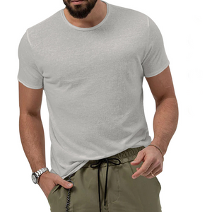 Men's Summer Solid Color Quick-Dry Round Collar Casual Top