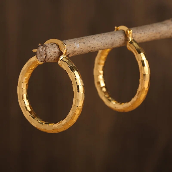 Vintage Hoops Golden Earrings