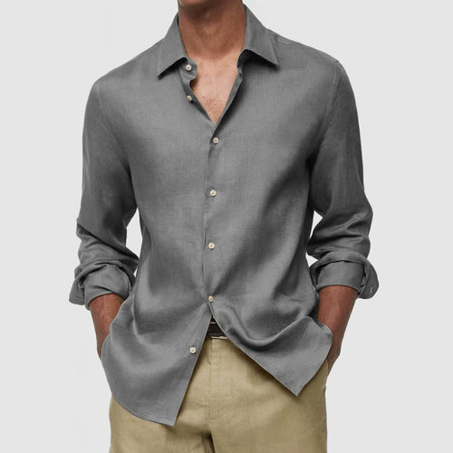 Gentleman's Casual Luxury Touch Cotton Linen Shirt