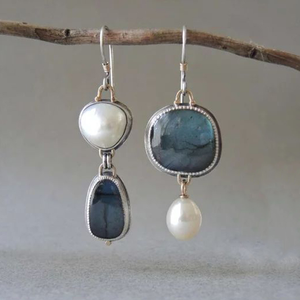 Vintage Blue Natural Stone Earrings