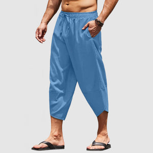 Men's Vacation Style 7-Point Cotton Linen Beach Pants