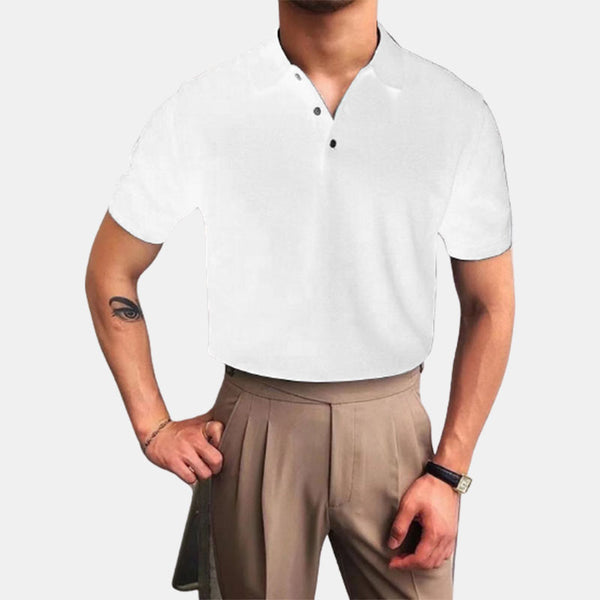 Summer Men's Polo Solid Polo Shirt Casual T-shirt