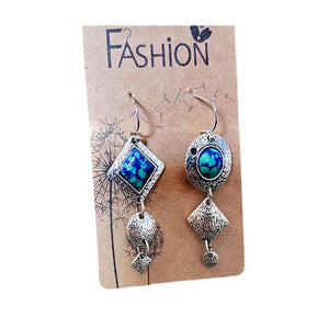 Peacock Stone Plated Earrings