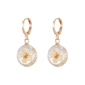 Transparent Round Glass Ball Earrings