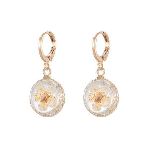 Transparent Round Glass Ball Earrings