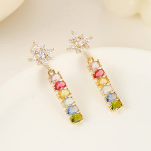 Water Droplet Shaped Flower Earrings