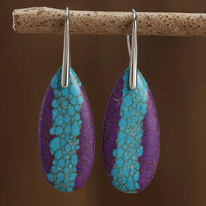 Vintage Blue & Purple Stone Earrings