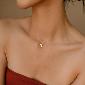 【New Hot】Golden Cross Pendant Necklace, Stylish And Elegant, Suitable For Daily Wear Or As A Gift, Mother's Day Special Recommendation