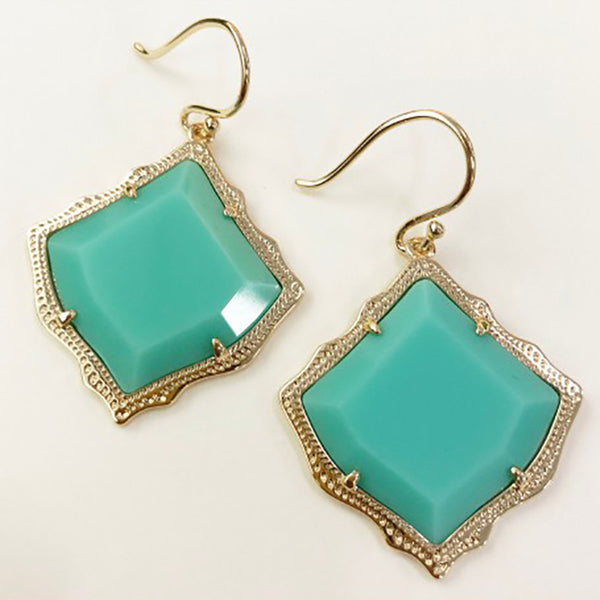 Green turquoise earrings