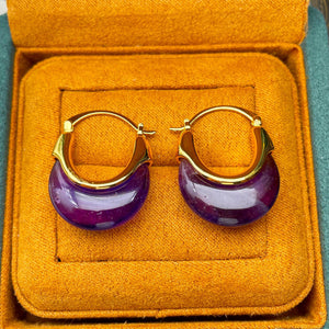Simple and Natural Amethyst U-shaped Ear Buckle
