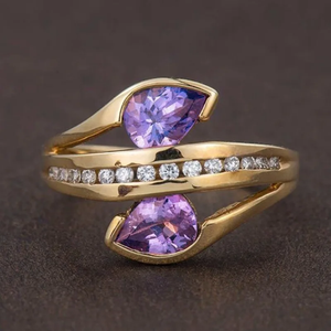 Vintage Purple Zirconia Gold Ring