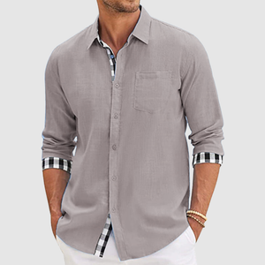 Men's shirt with long sleeves in autumn and winter style